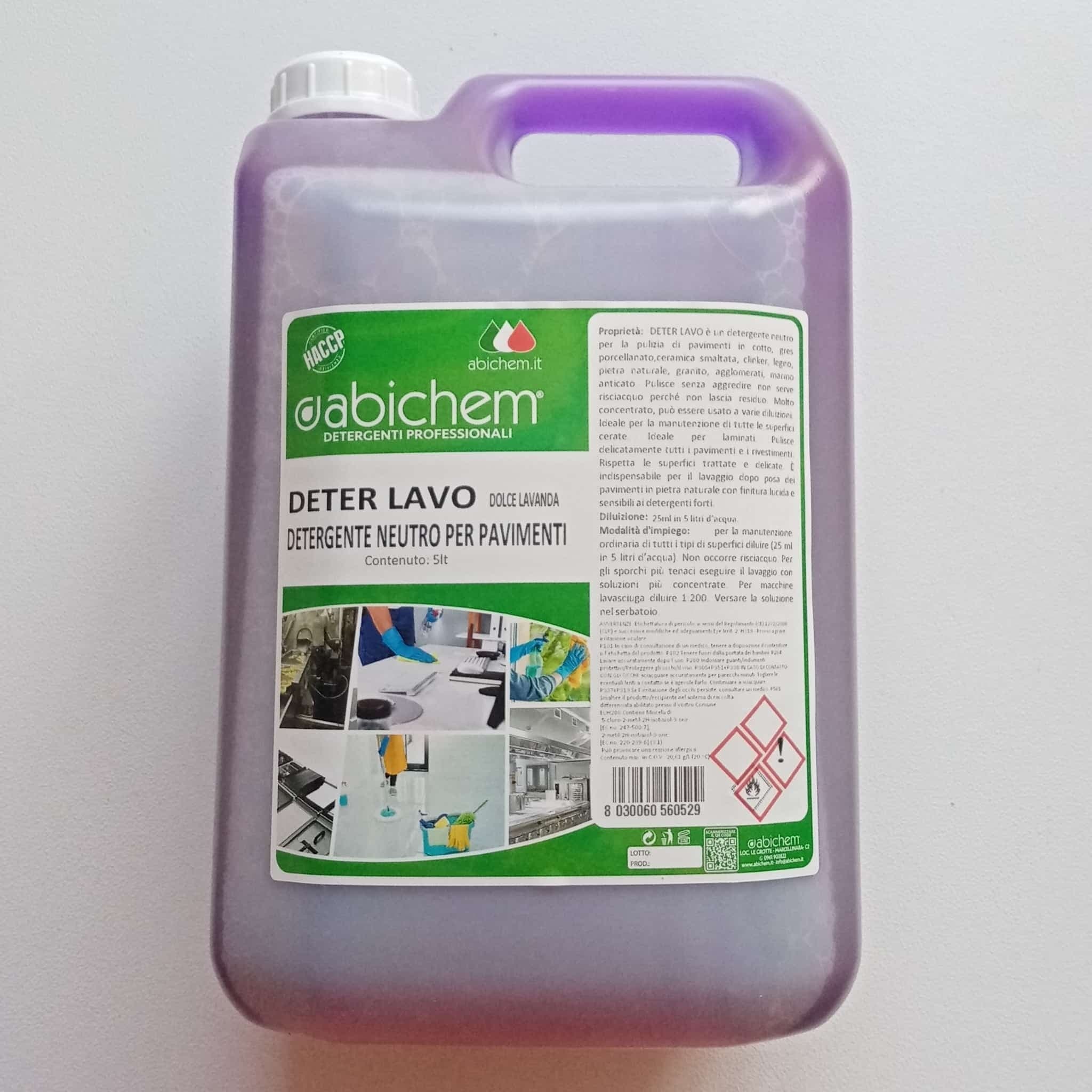 Abichem 5lt DETER LAVO Dolce Lavanda detergente igienizzante per pavimenti e superfici