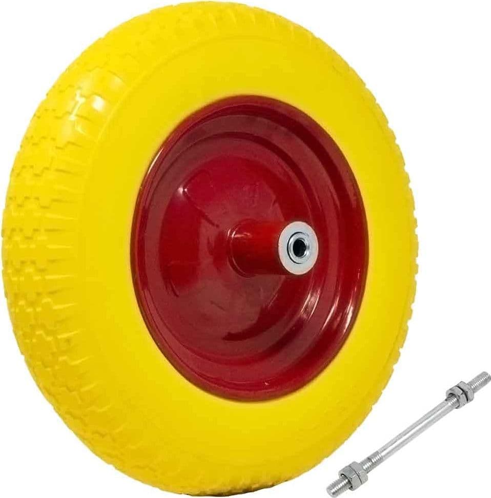 Ruota carriola da 110 / 170mm antiforo asse corto con cuscinetto a sfera
