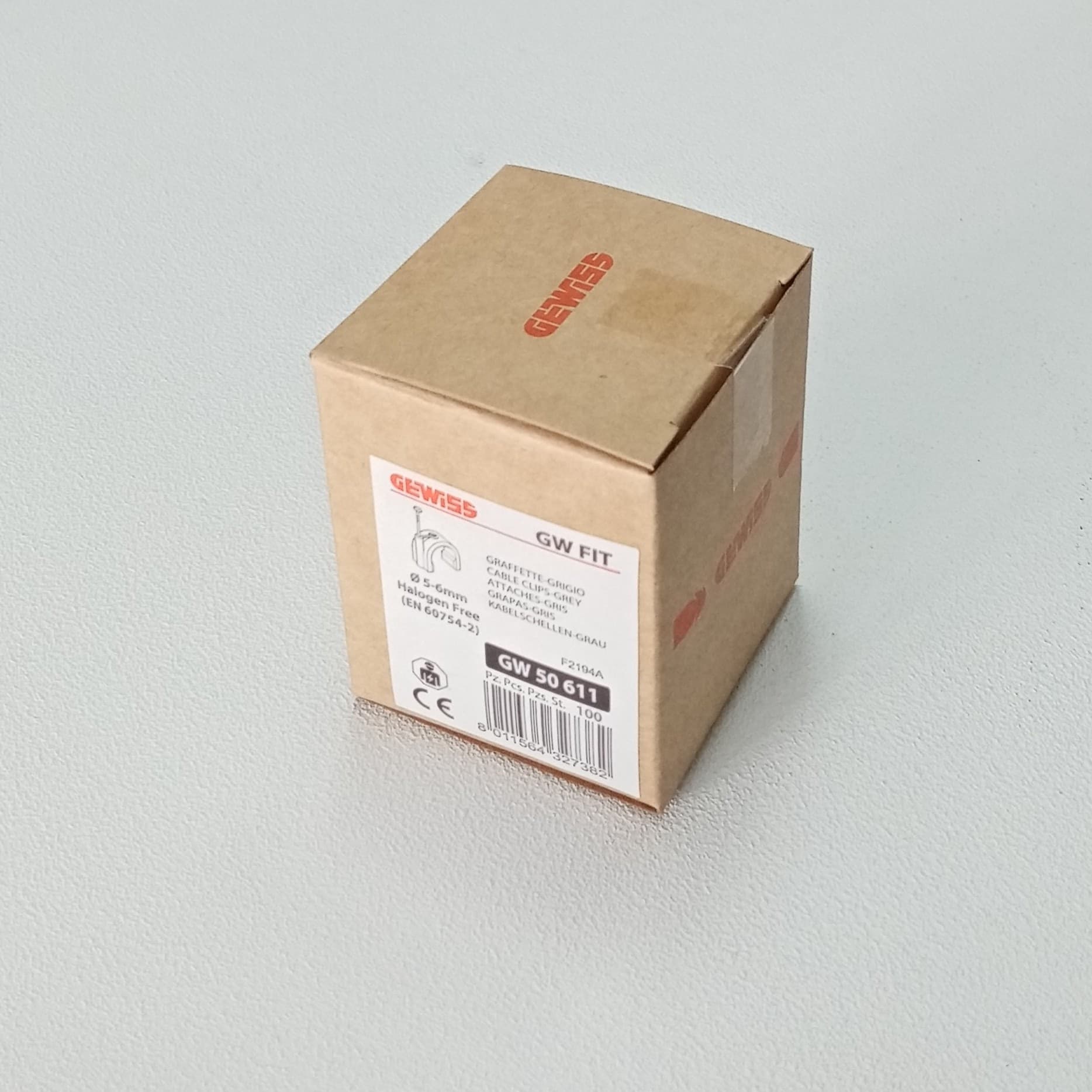 Chiodini 3-4mm box da 100pz graffette fissacavo colore grigio Ral 7035 - 4