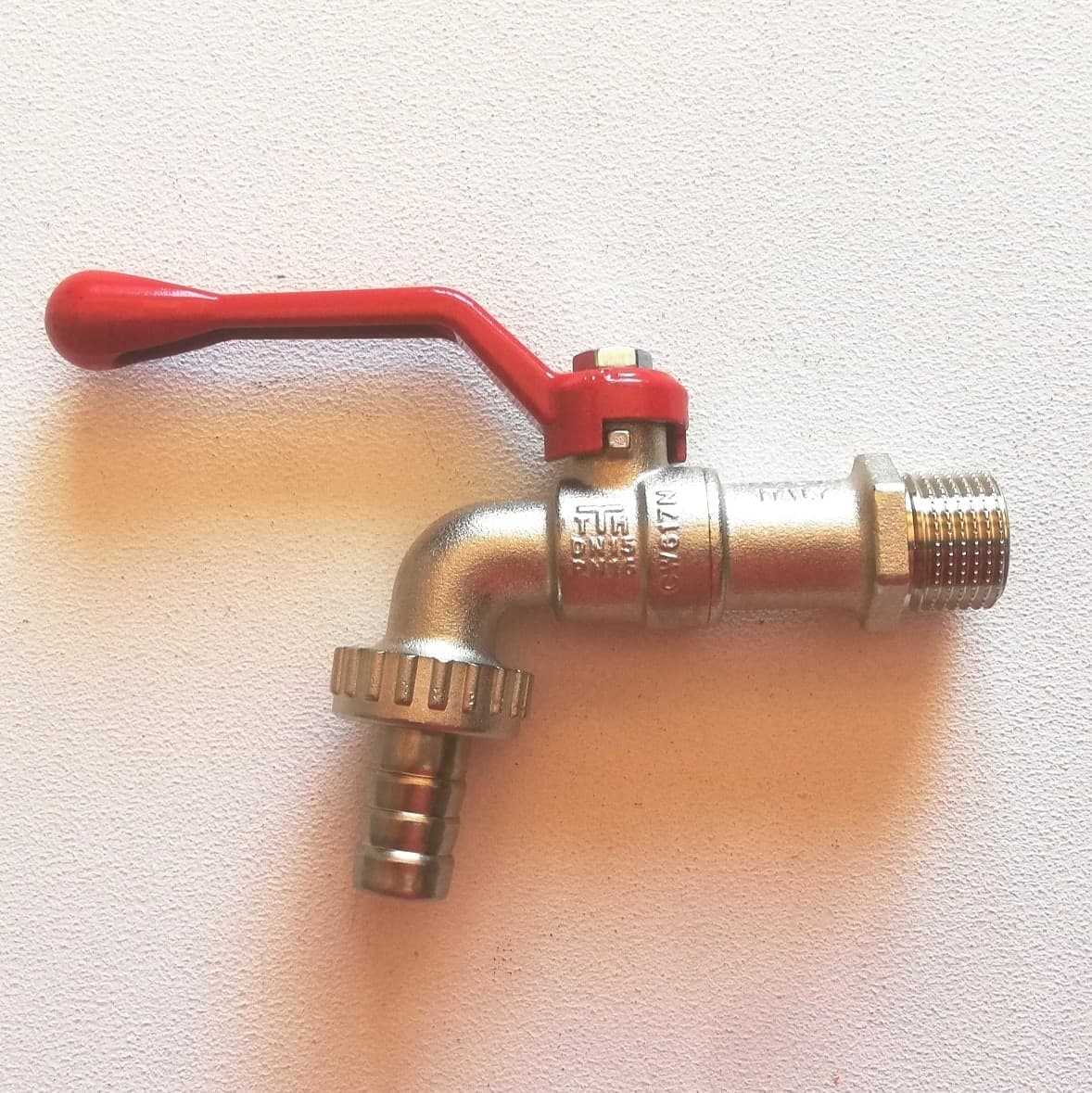 Eolo rubinetto sfera giardino 1/2 leva rossa con portagomma - 2