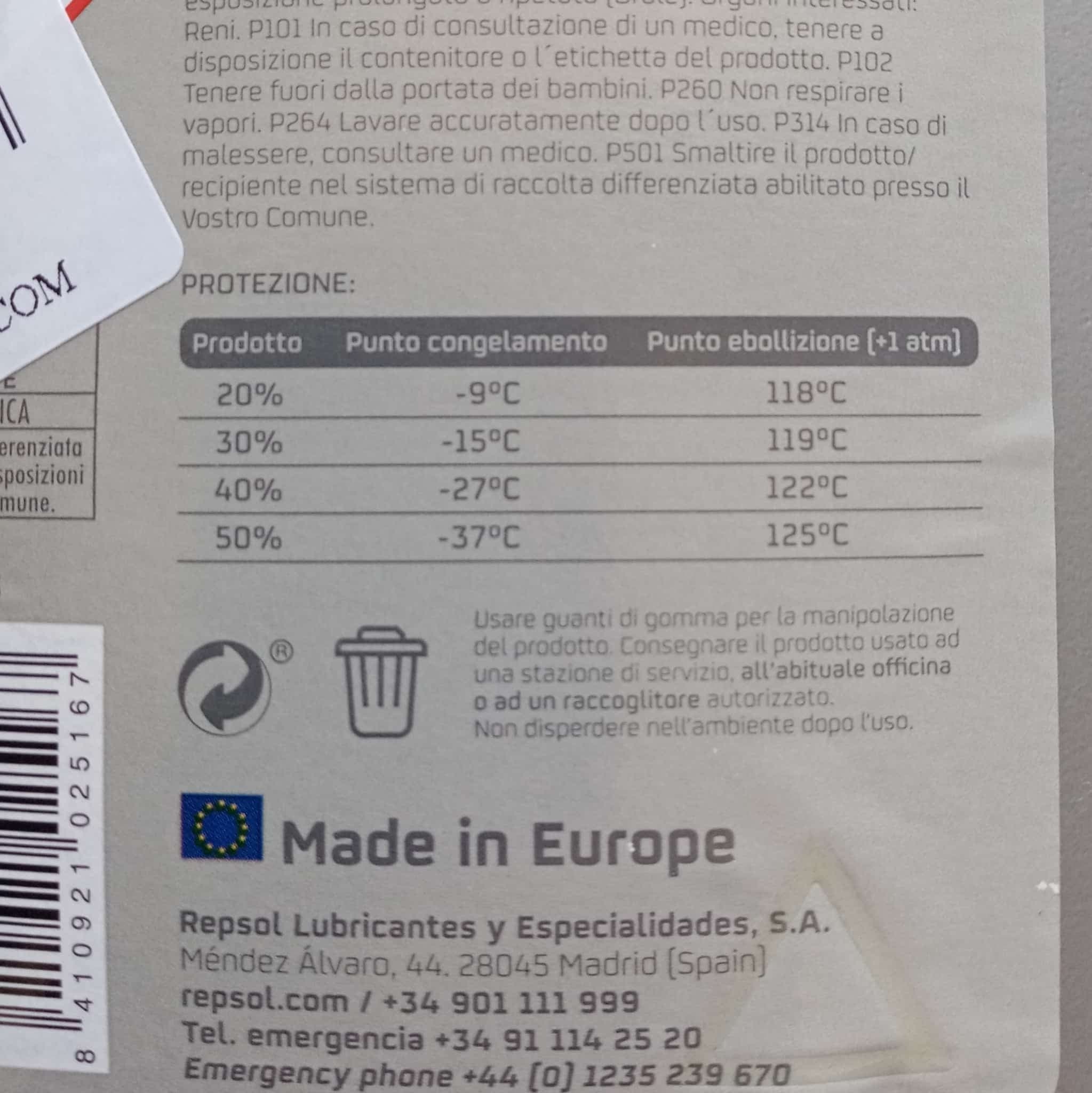 Repsol 1kg liquido antigelo rosso extra refrigerante permanente concentrato - 4