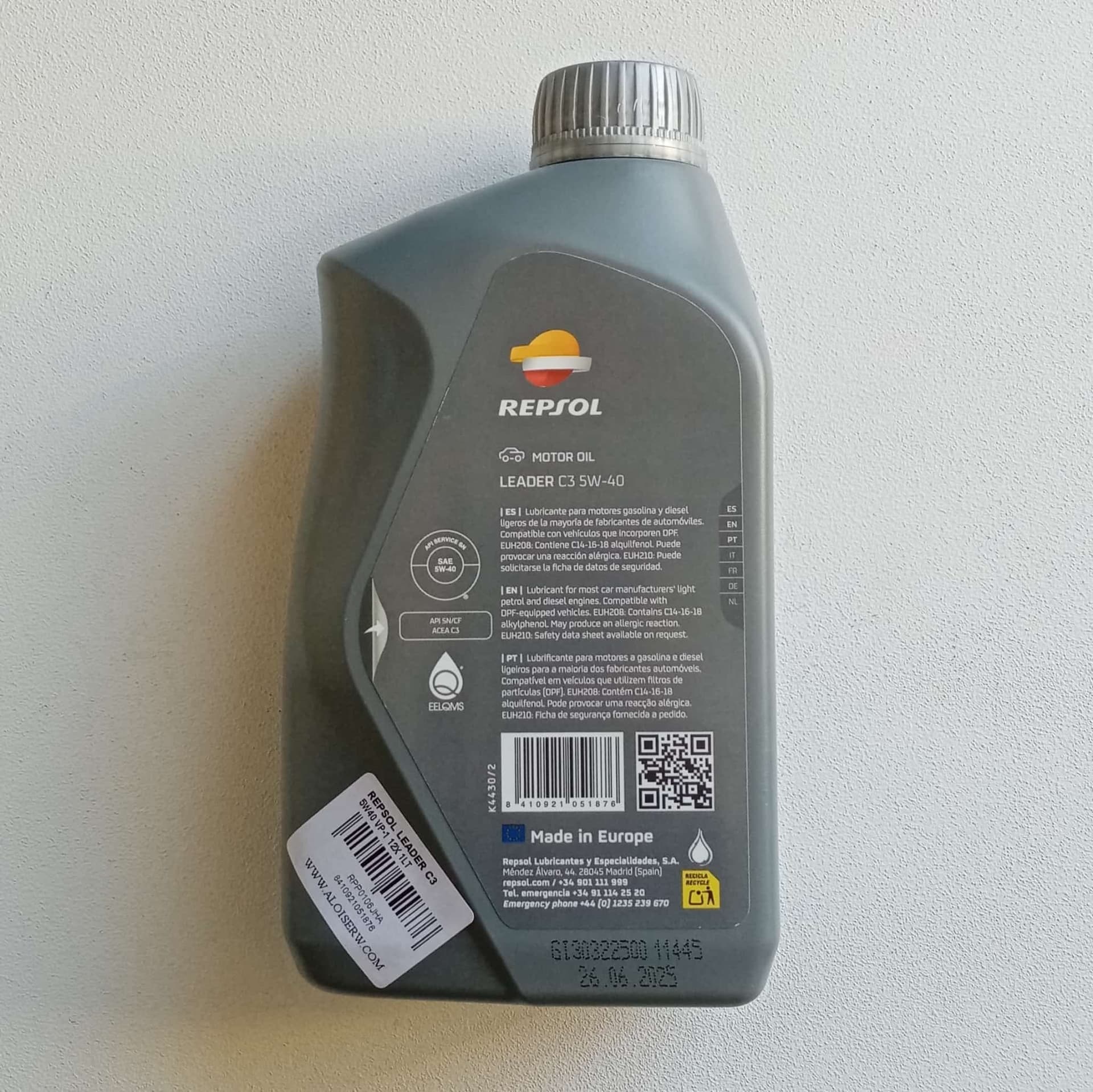 Repsol Leader 5W40 1lt olio lubrificante sintetico C3 per motori diesel e benzina - 2