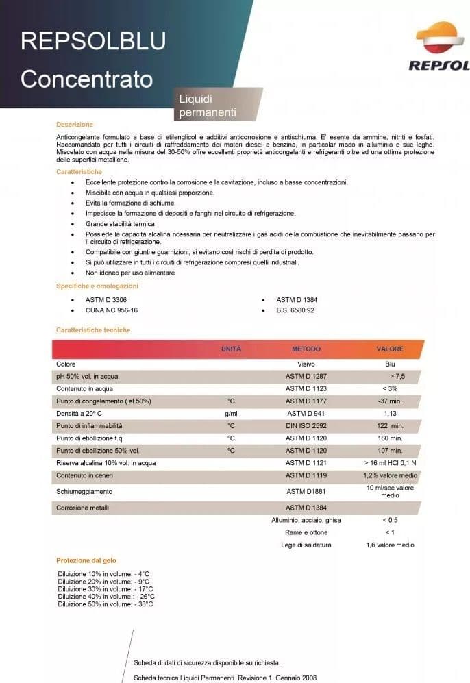 Repsol 1kg liquido antigelo blu refrigerante permanente concentrato - 3