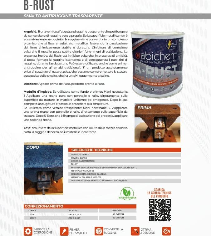 Abichem 1kg B-RUST smalto antiruggine trasparente - 4