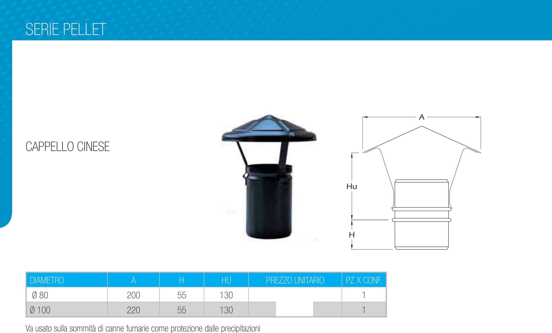 Terminale nero pellet tipo cinese da 100mm attacco Maschio - 3