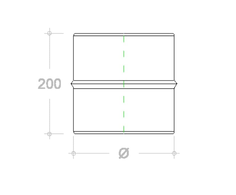 Manicotto giunzione da 130mm raccordo MM inox per unire tubo flessibile a tubo flessibile - 3