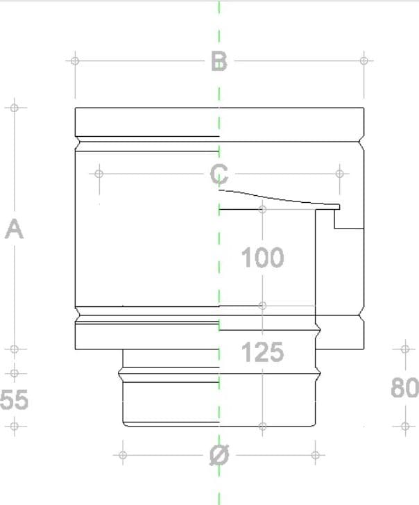 Fumaiolo da 80mm terminale tipo botte 4 venti inox AISI 304 base tonda M maschio - 3