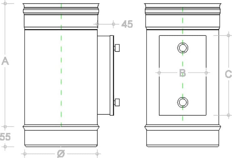 Modulo raccolta incombusti da 250mm in acciaio inox 5 decimi AISI 304 - 4