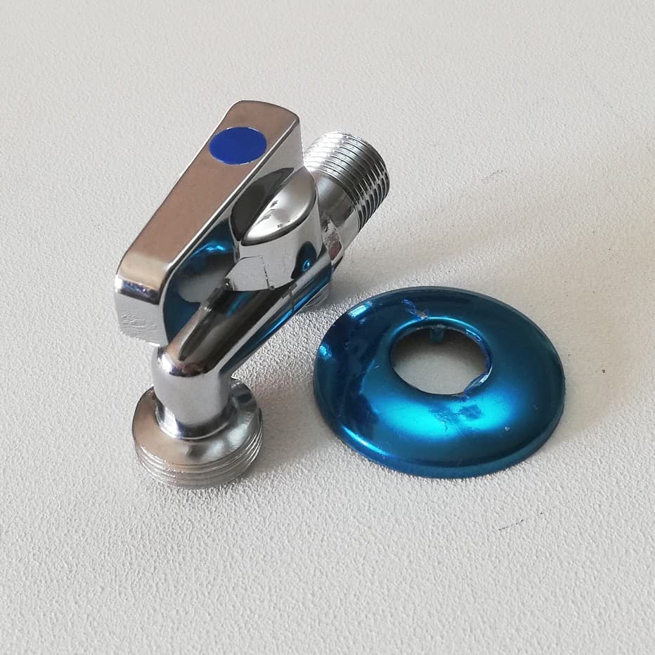 Rubinetto lavatrice lavastoviglie da 1/2 x 3/4 maniglia metallica + rosone copriforo - 2