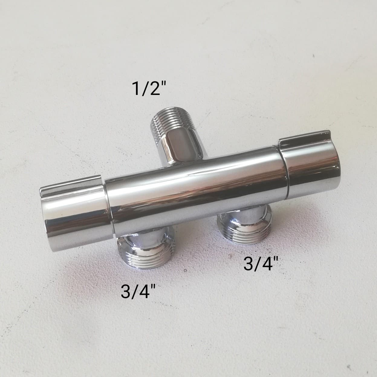 Rubinetto lavatrice lavastoviglie doppio da 1/2 x 3/4 maniglia in ottone finitura cromata - 4