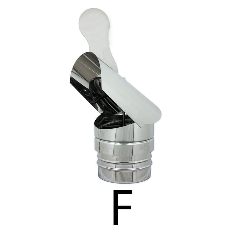 Fumaiolo gallo zincato base tonda innesto F femmina 300mm - 2