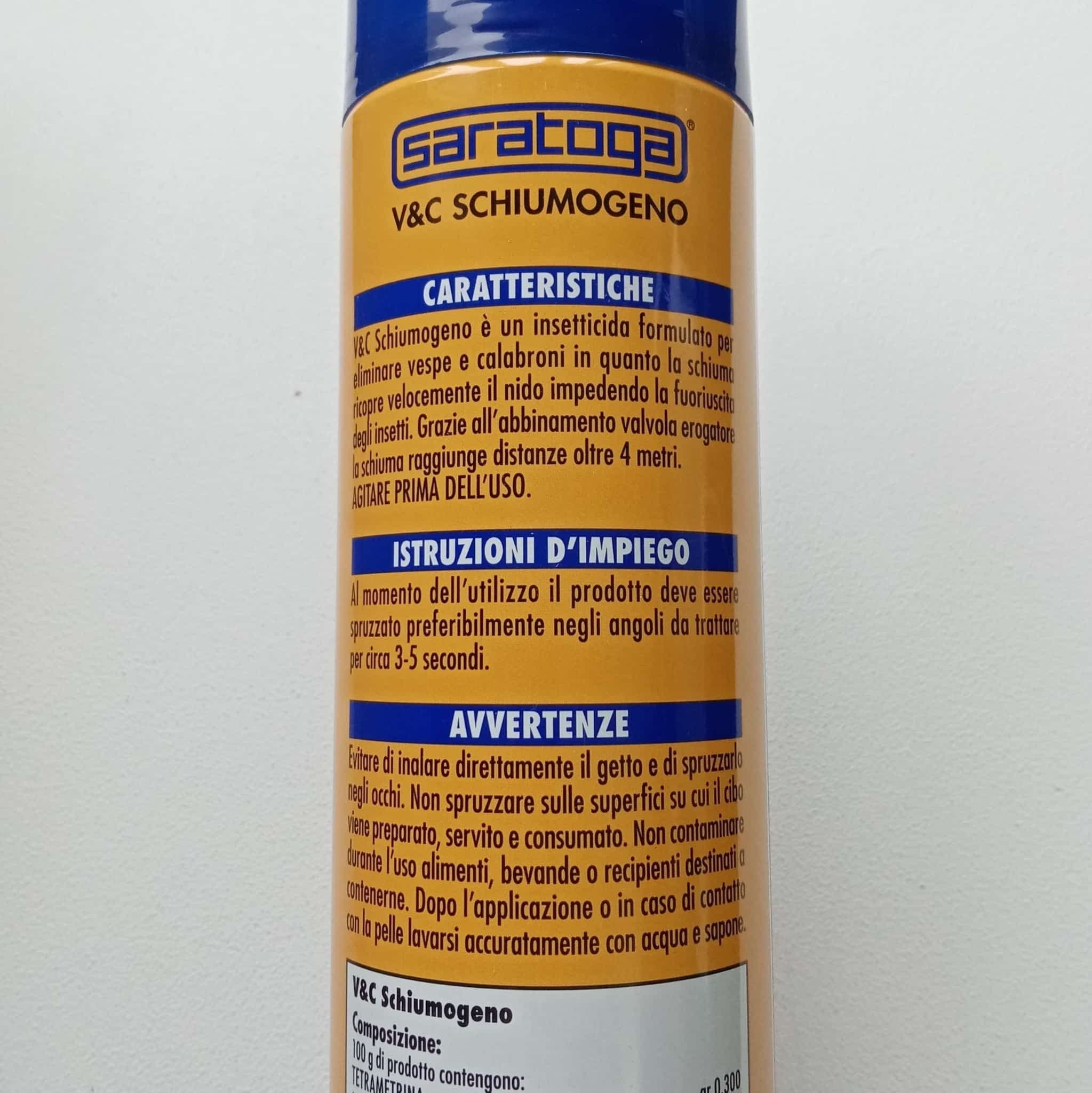 Saratoga 750ml anti vespe spray jet schiumogeno contro nidi di vespe e calabroni - 4