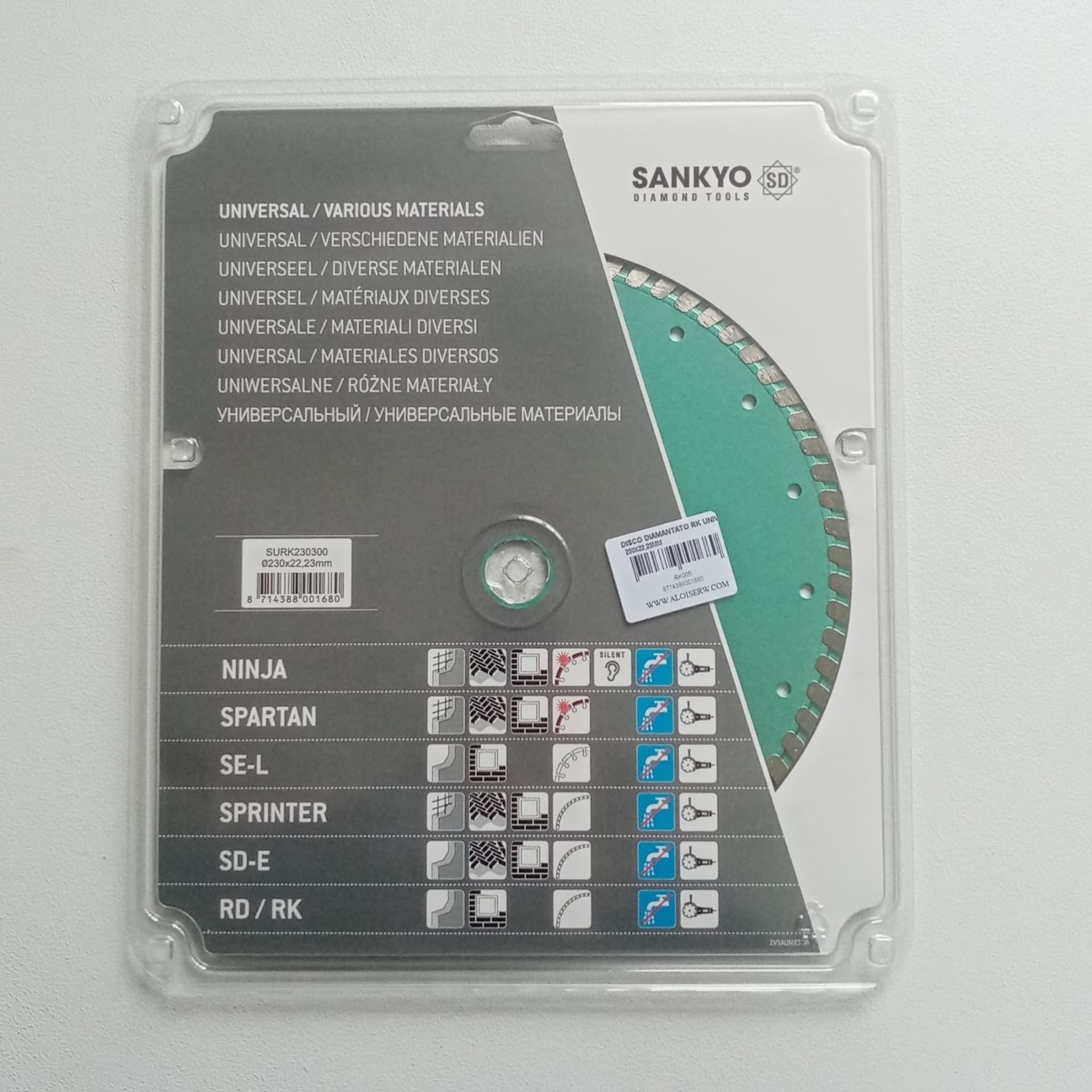 Sankyo RK 230mm disco diamantato universale per taglio cemento, cemento armato, granito, mattoni - 6