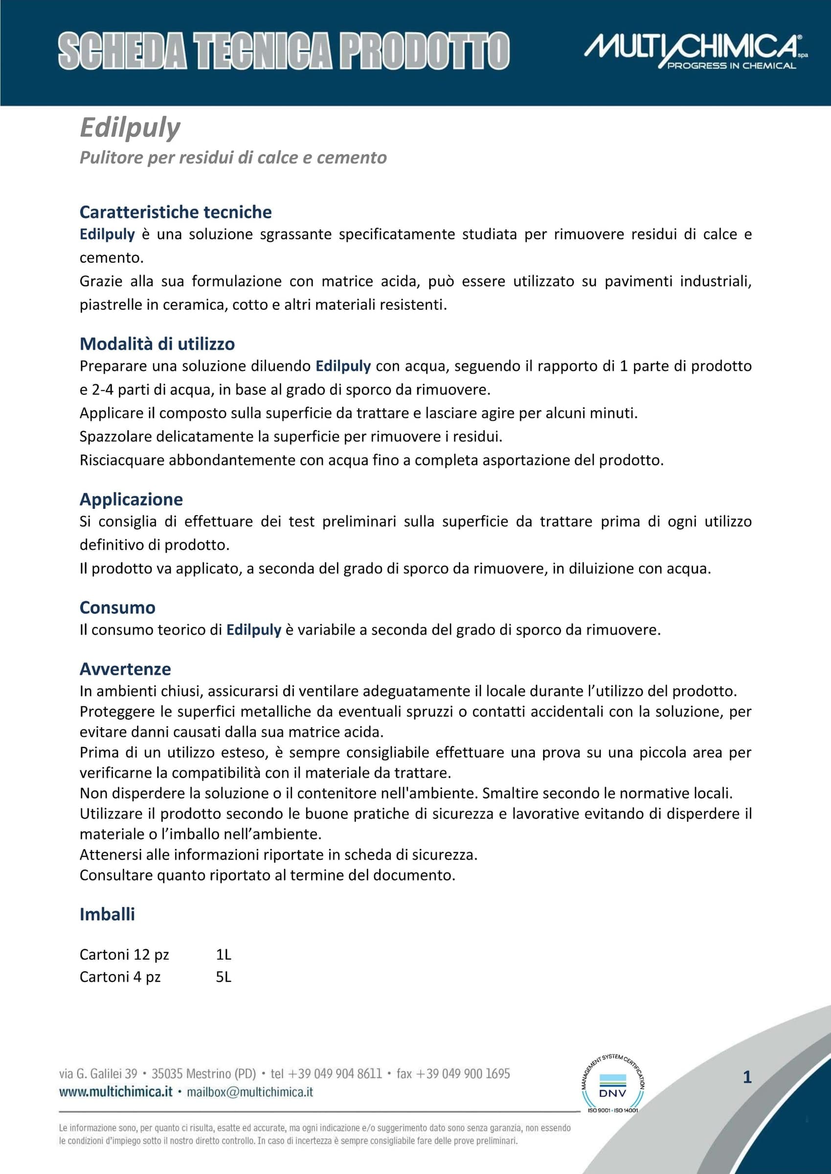 Edilpuly 1lt disincrostante pulitore sgrassante base acida - 5