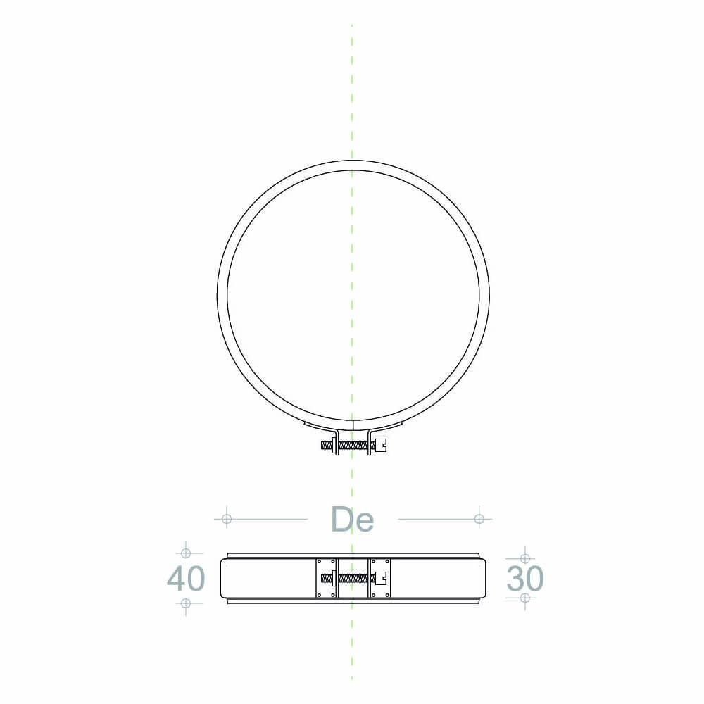 Fascetta di bloccaggio coprigiunto inox per tubo doppia parete - 1pz - 3