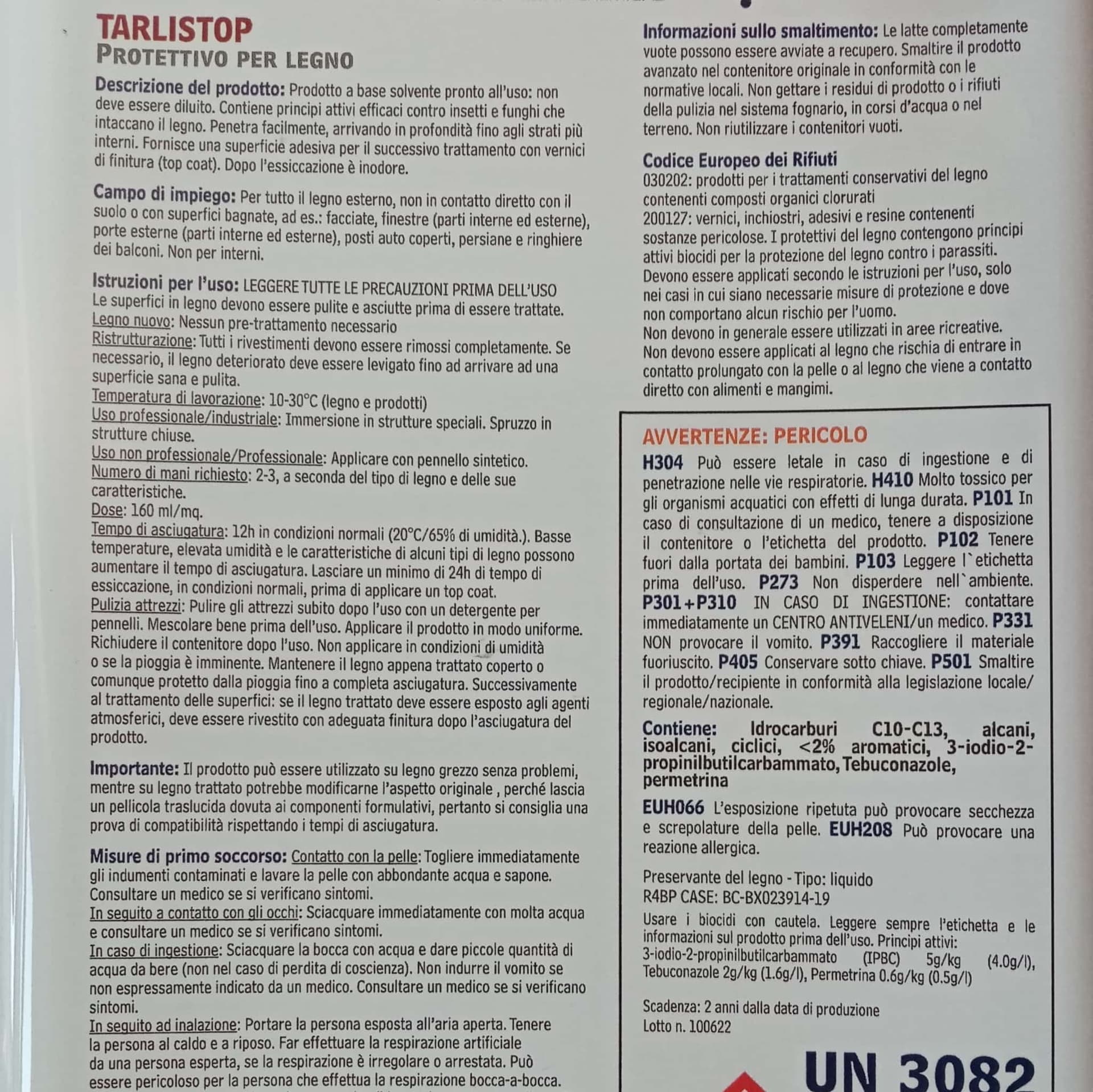 Lignum Tarlistop 1lt antitarlo protettivo trasparente per legno - 3