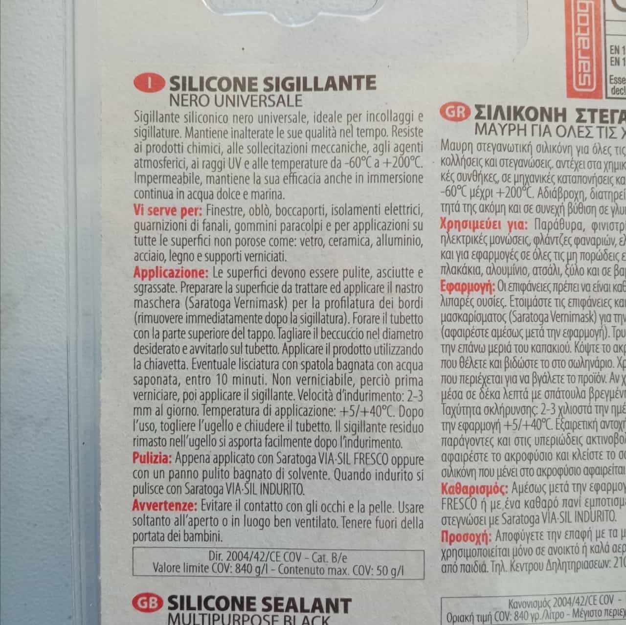 Saratoga 60ml silicone sigillante nero universale per incollaggi e sigillature - 4