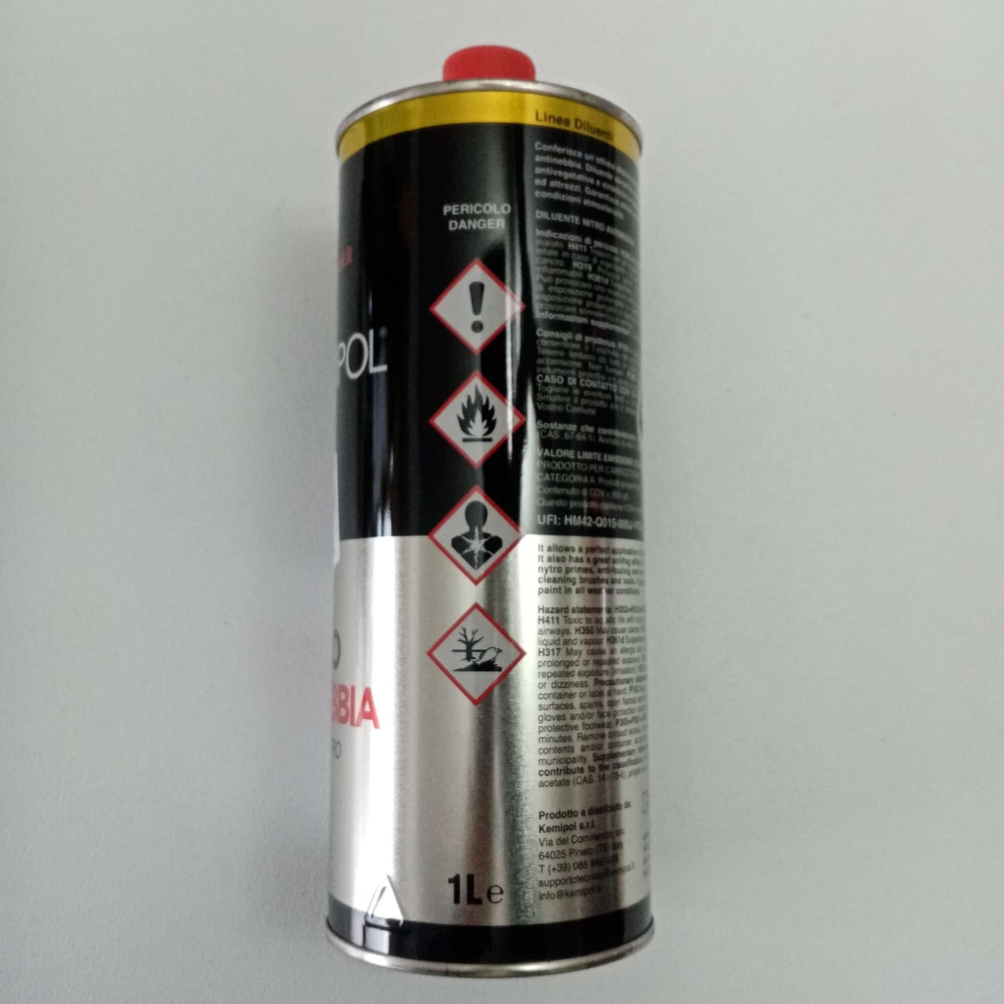 Kemipol 1lt diluente nitro antinebbia per diluizione vernici - pulizia - sgrassatura - 3