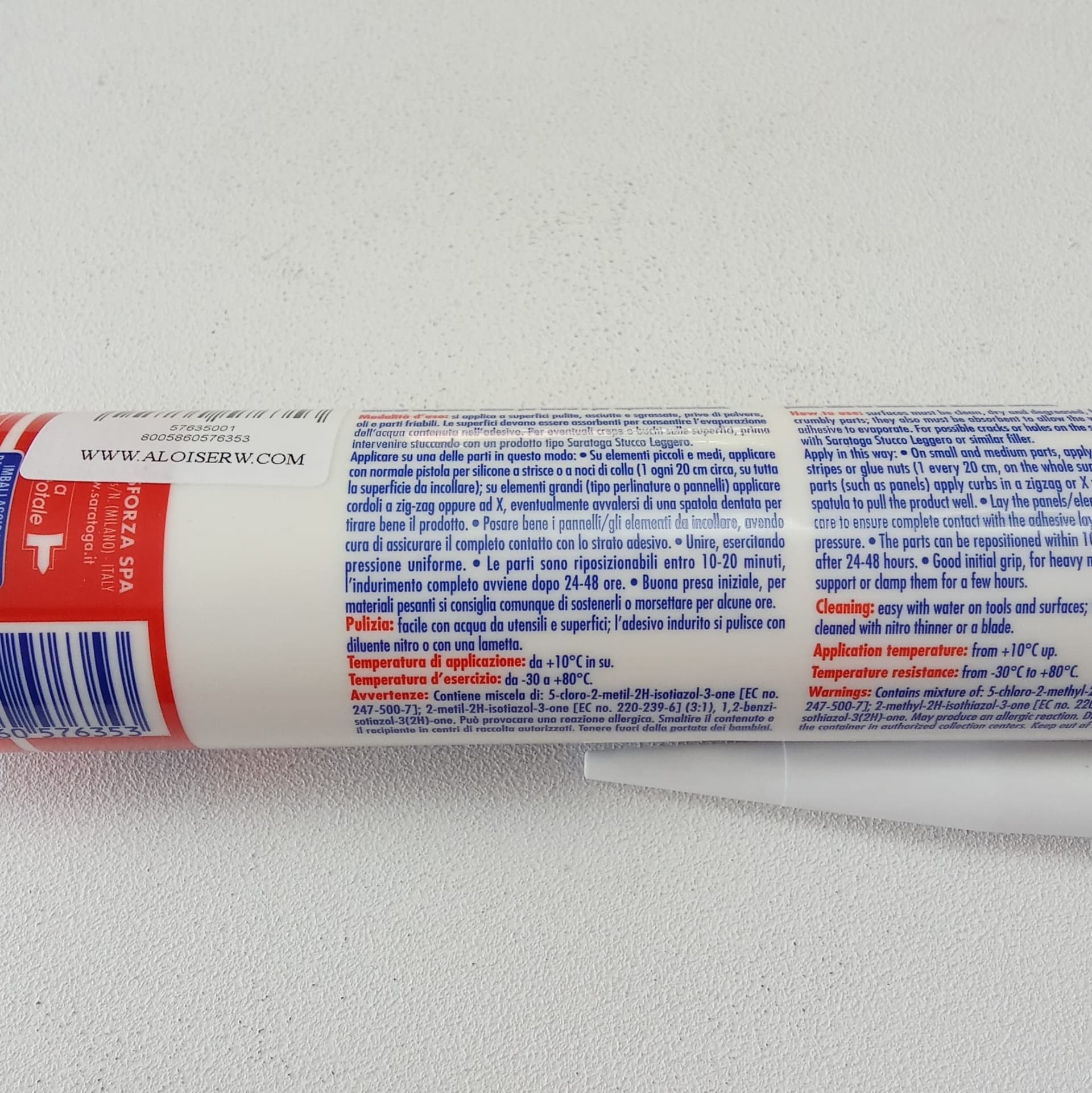 Saratoga 300ml adesivo colla bianca per polistirolo in cartuccia - 4
