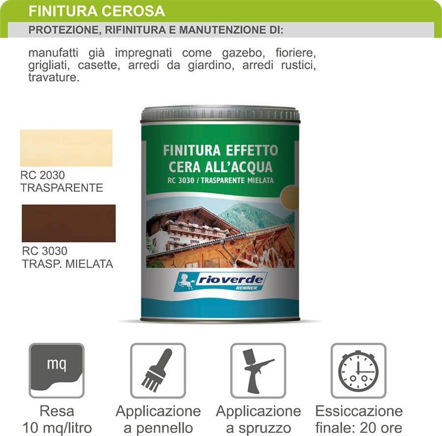 Renner RC 750ml finitura acqua cera per esterni ed interni - 2