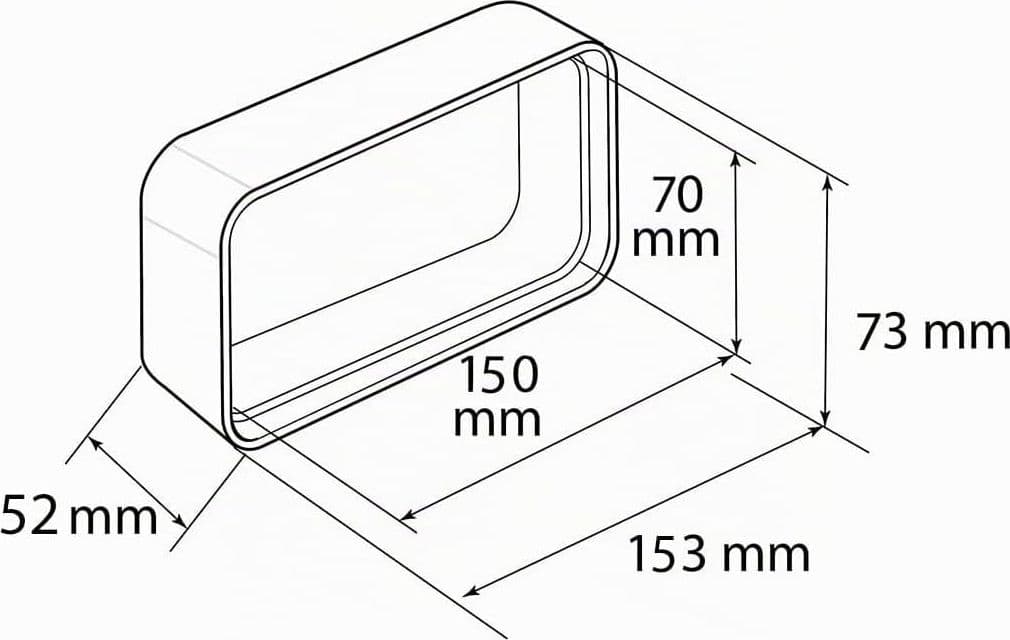 First 150x70mm giunto manicotto FF per tubi rettangolari aerazione cappa - 2