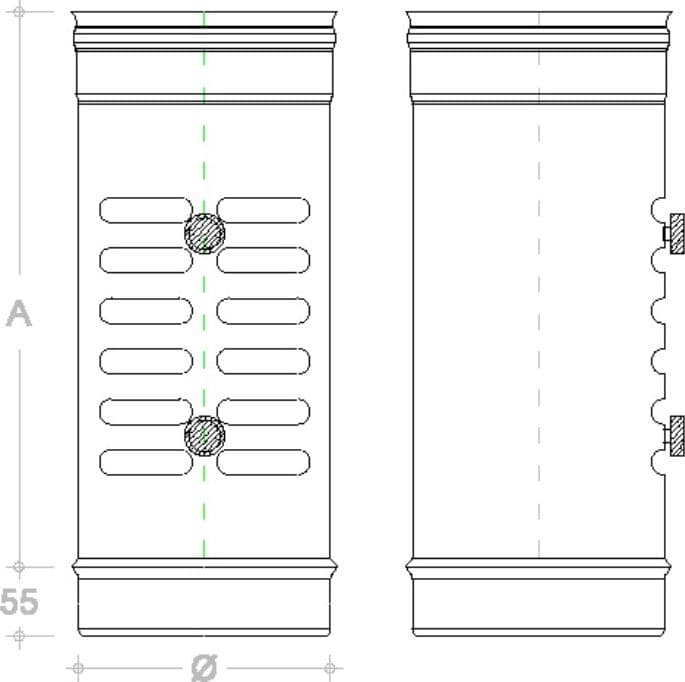 Diffusore di aria da 80mm in acciaio inox AISI 304 raccordo MF per canali di aerazione - 2