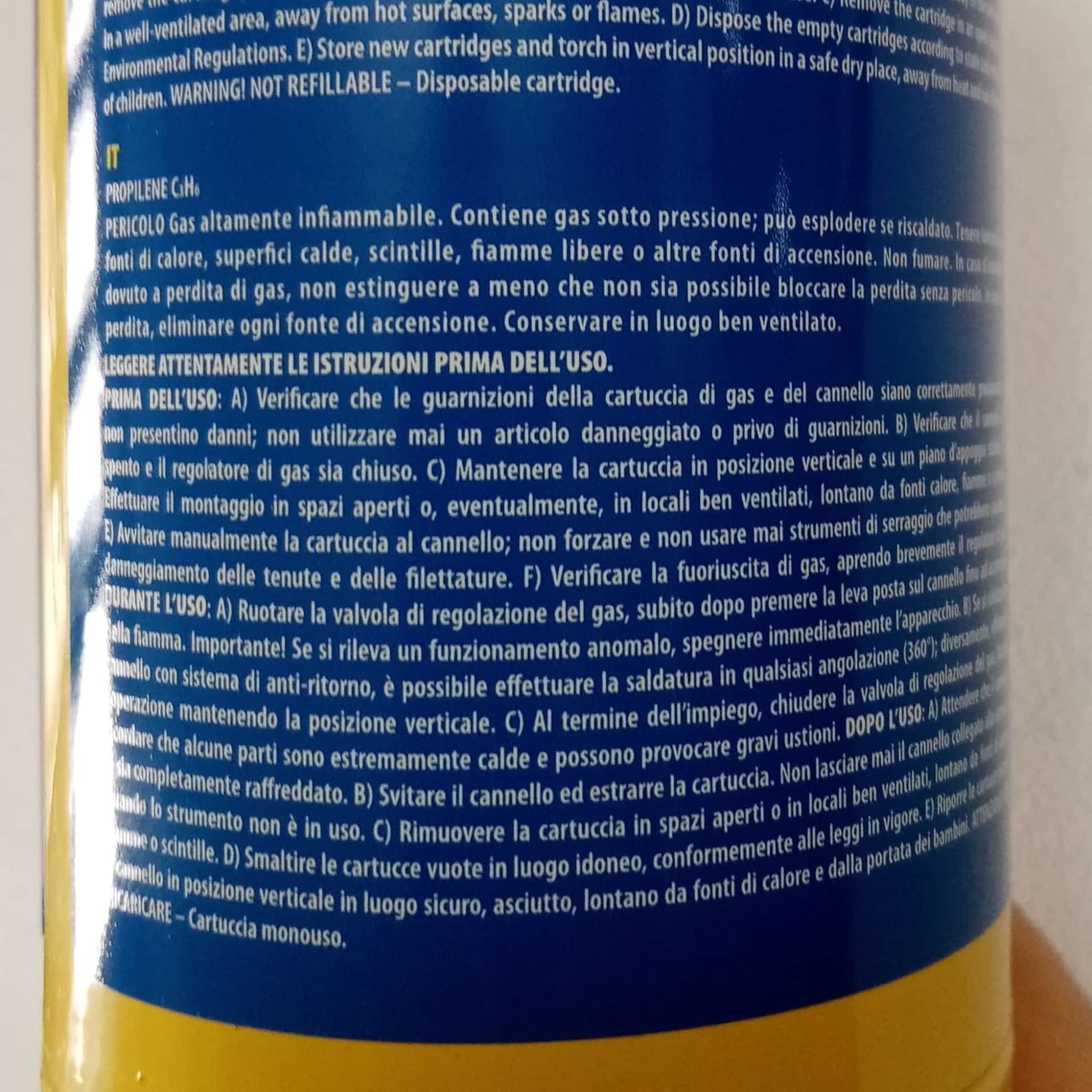 Bombola gas propilene Turbo Mapp 1lt / 400gr per kit saldatura - 4