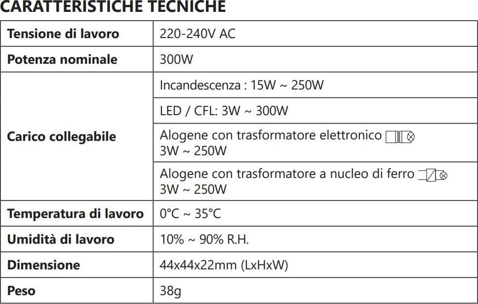 Alca Power smart led dimmer 220-240V potenza nominale 300W per lampade LED, CFL, ad incandescenza e alogene - 3
