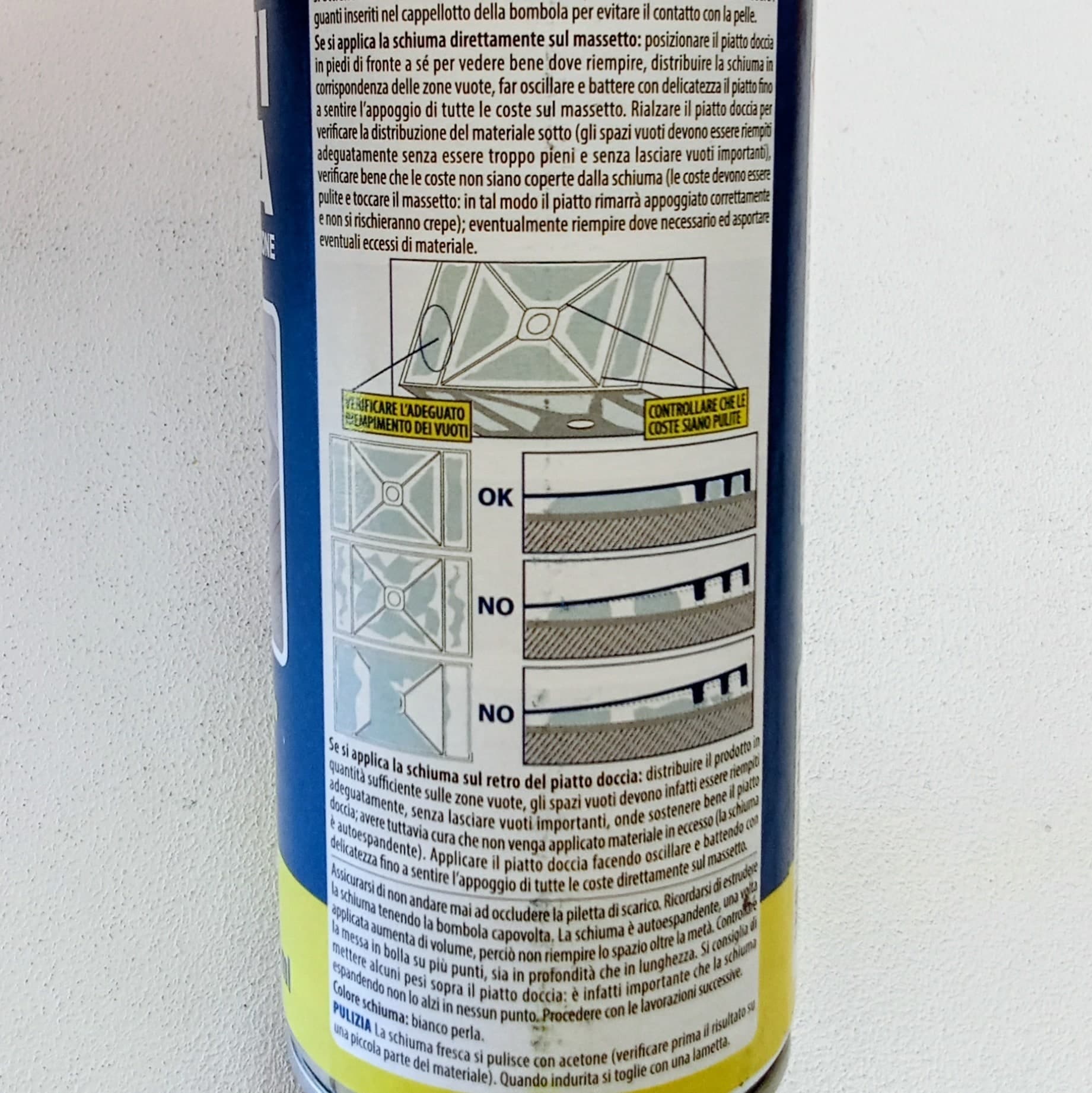 Saratoga 500ml / 22lt schiuma adesiva per fissaggio piatti doccia su massetto - 3