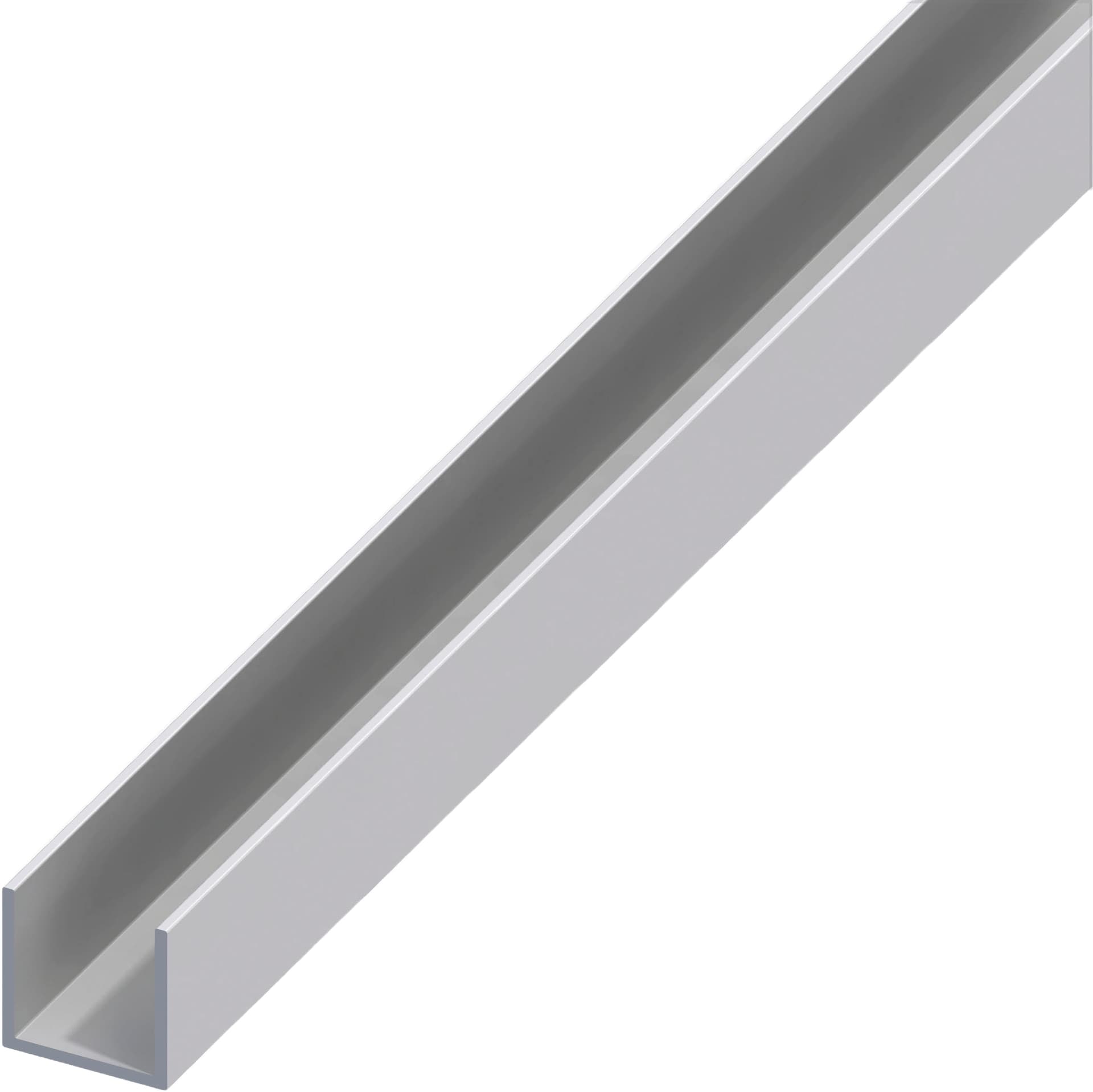 Profilo a U Alluminio Argento Satinato Mm 8 x 8X1 M 2 5 Pezzi Alfer - 2