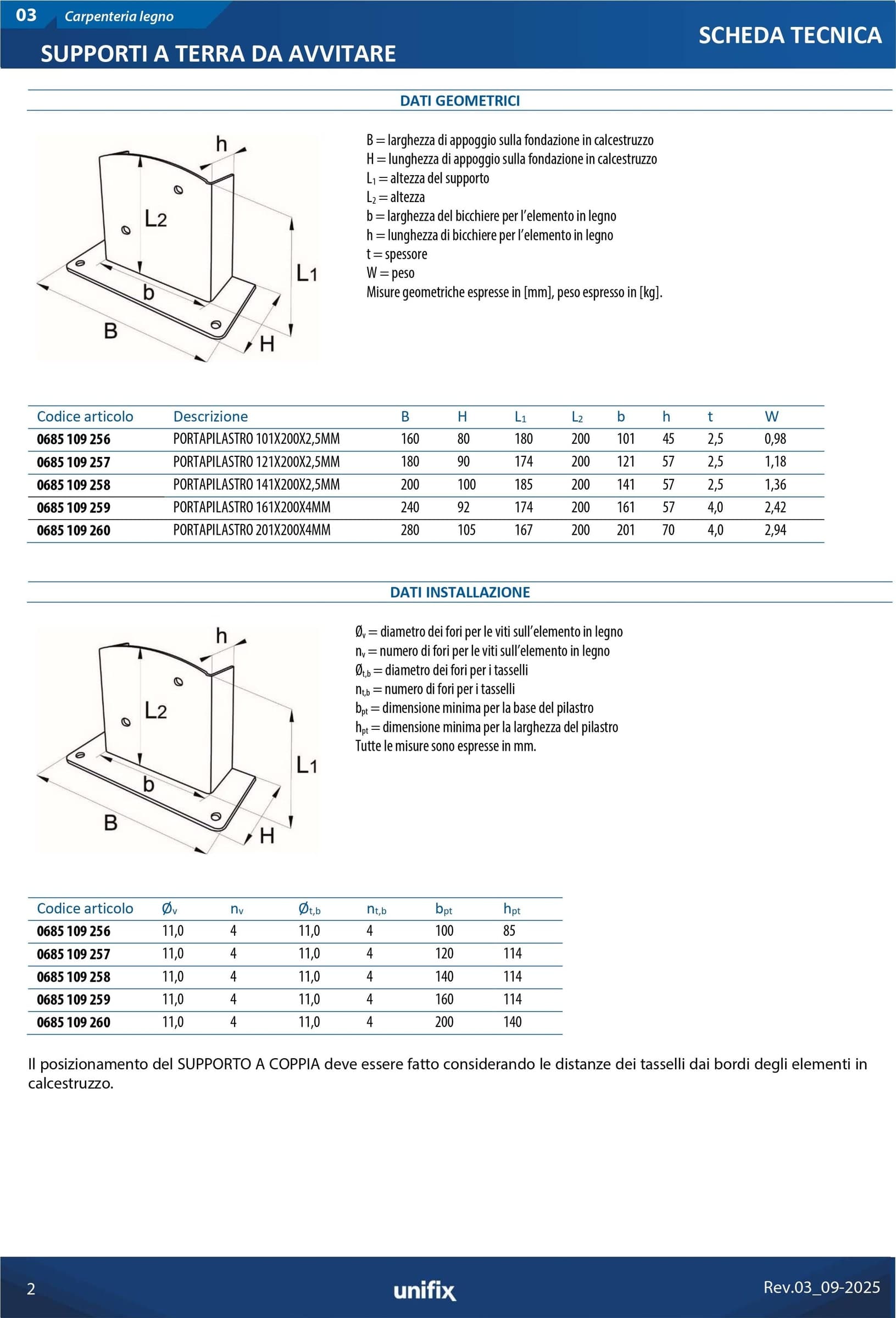 Portapilastro pesante 57x161x174x200mm - 2pz - 4