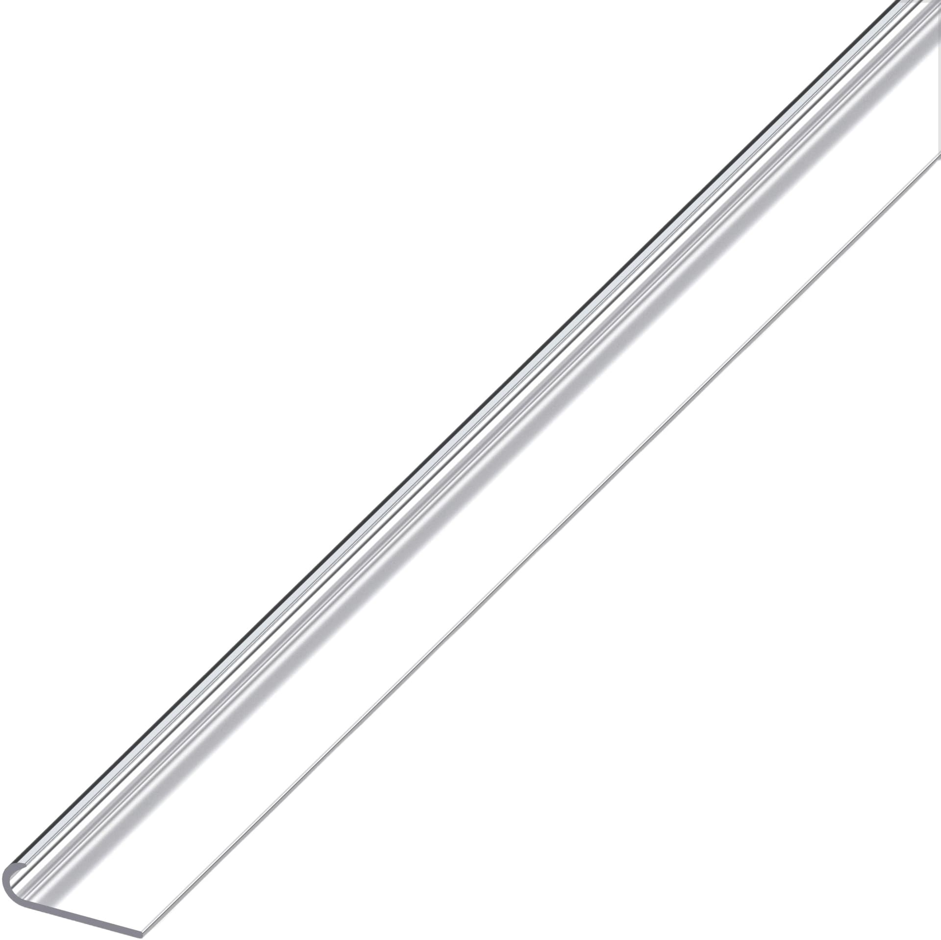 Profilo per Bordi Unghietta Alluminio Argento Cromato Mm 18 x 5 8X1 M 1 5 - 2
