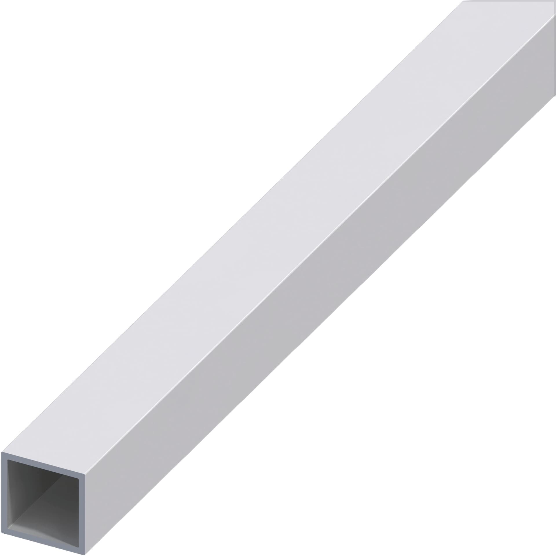 Profilo Tubo Quadrato Alluminio Argento Satinato Mm 20 x 10X1 M 2 5 Pezzi - 2