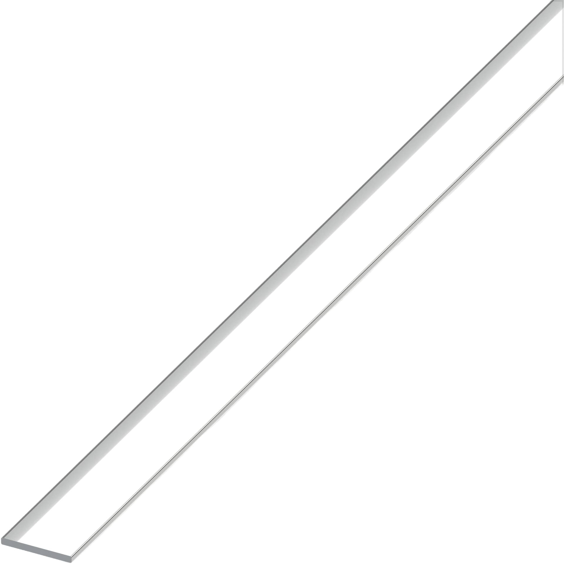 Profilo Barra Piatta Alluminio Argento Cromato Mm 20 x 2 M 2 5 Pezzi Alfer - 2