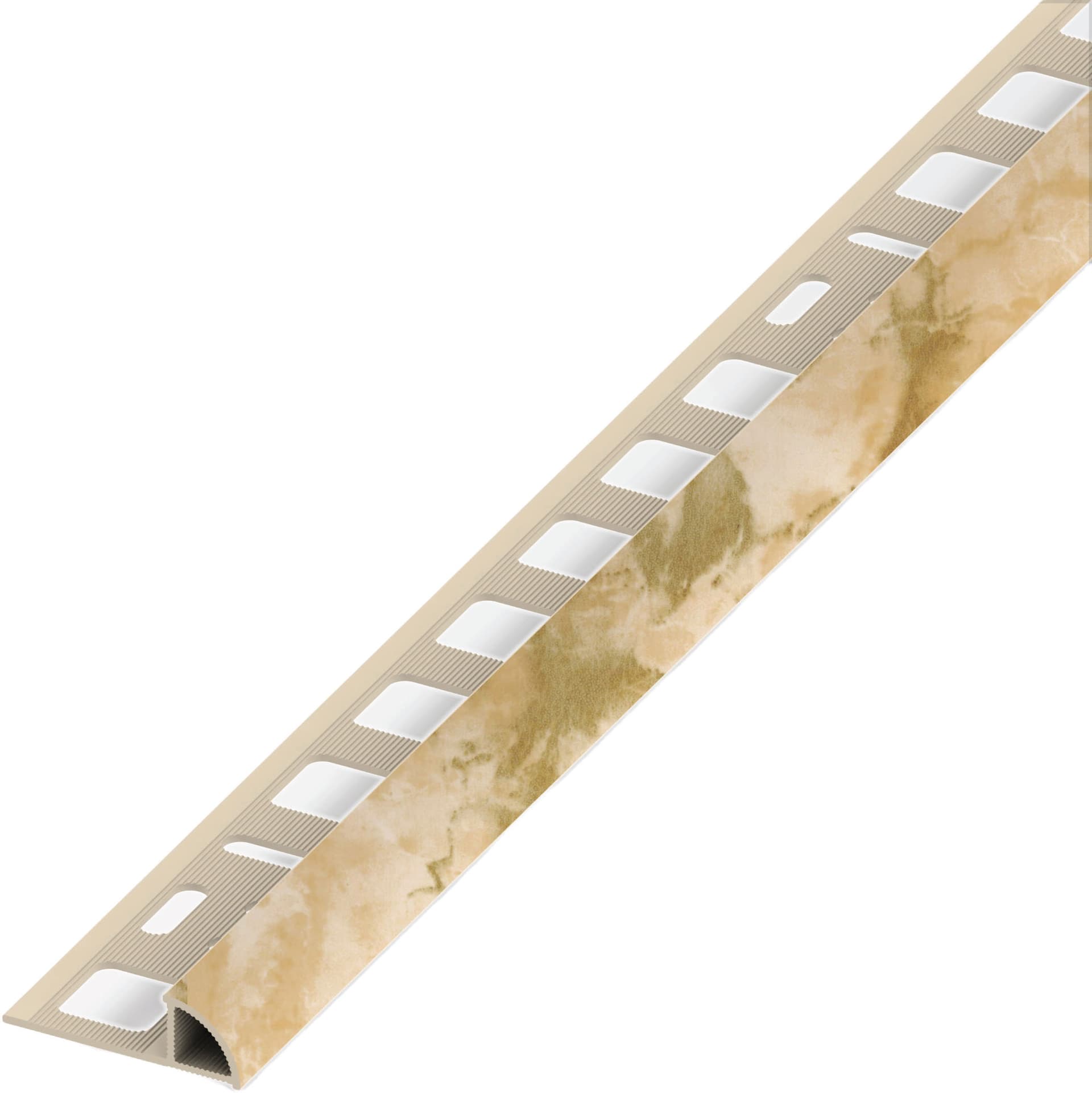 Profilo ad Angolo Jolly PVC Beige Marmorizzato Mm 8 x 2 5 M 5 Pezzi Alfer - 2