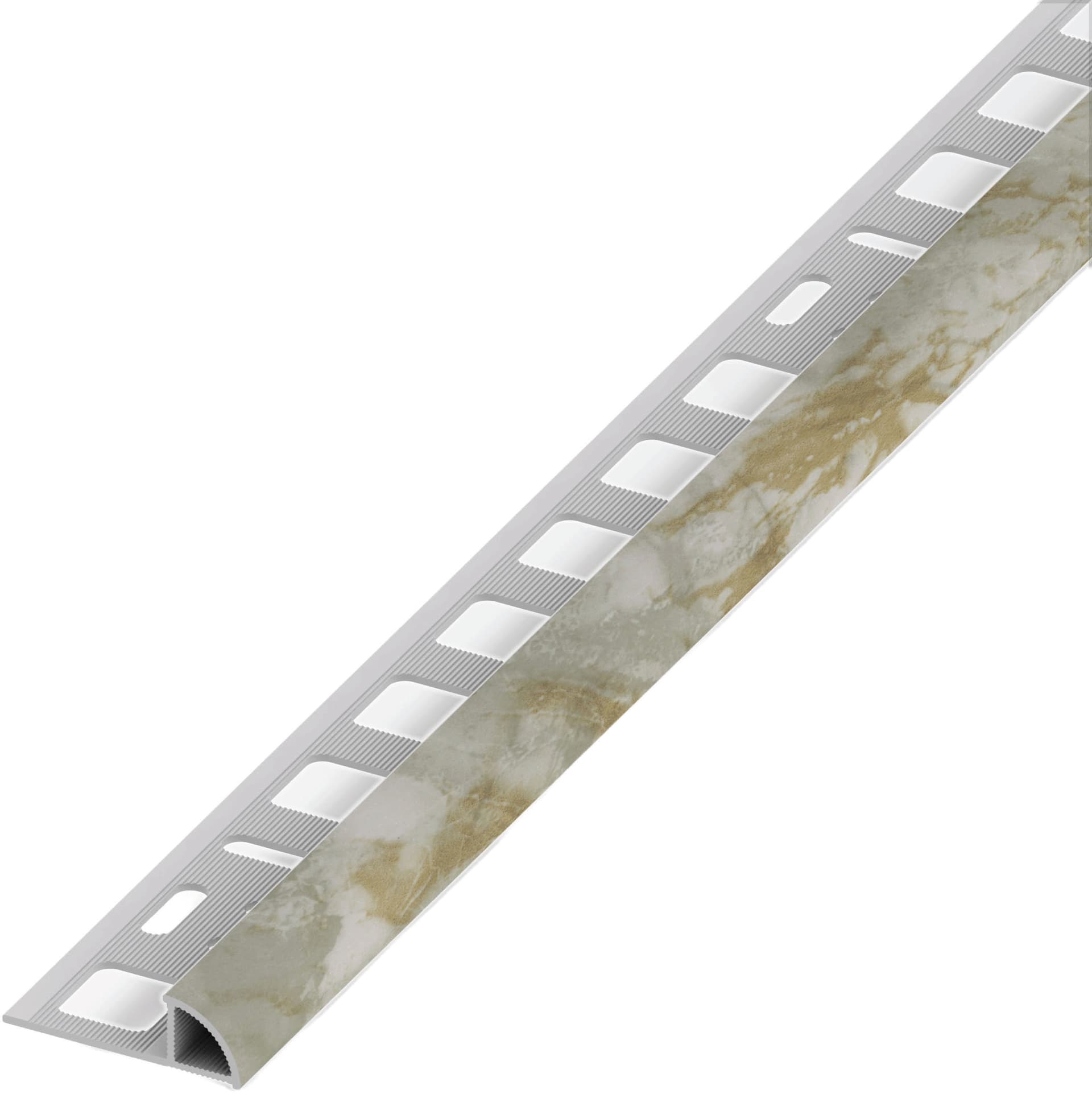 Profilo ad Angolo Jolly PVC Grigio Marmorizzato Mm 8 x 2 5 M 5 Pezzi Alfer - 2