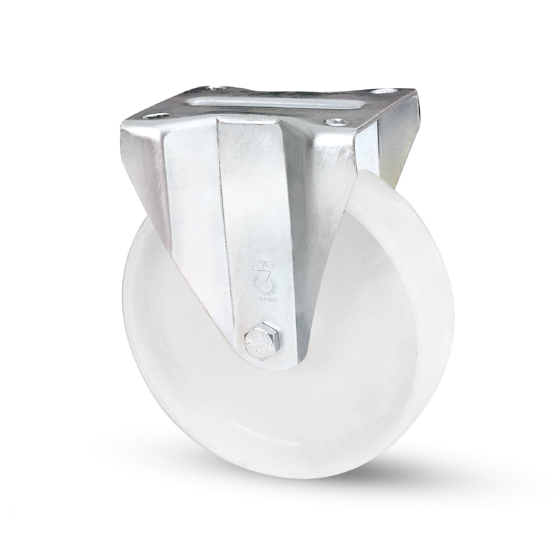 Ruota Fissa per Carrelli Nylon ART.118BIS a Mm 80 Piastra Mm 100 x 85 Avo - 2