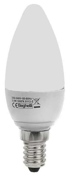 Lampada a LED Oliva E14 Luce Calda 3 5 W 10 Pezzi Beghelli - 2