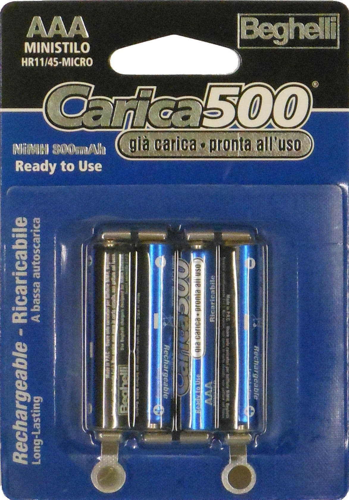 Pila Ricaricabile Carica 500 4 Pezzi. Ministilo 1 2 V 800 Mah. 10 – Beghelli