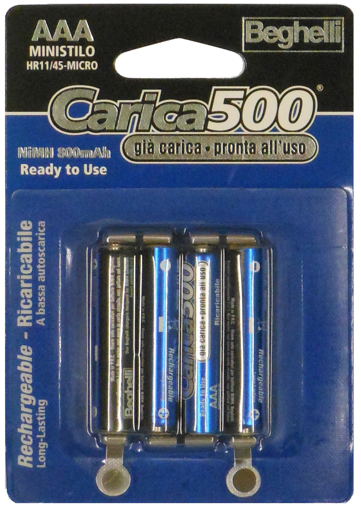 Pila Ricaricabile Carica 500 4 Pezzi. Ministilo 1 2 V 800 Mah. 10.00 - 2