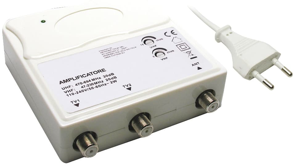 Amplificatore per Antenne Tv da Interno 1 in 2 Out - 2