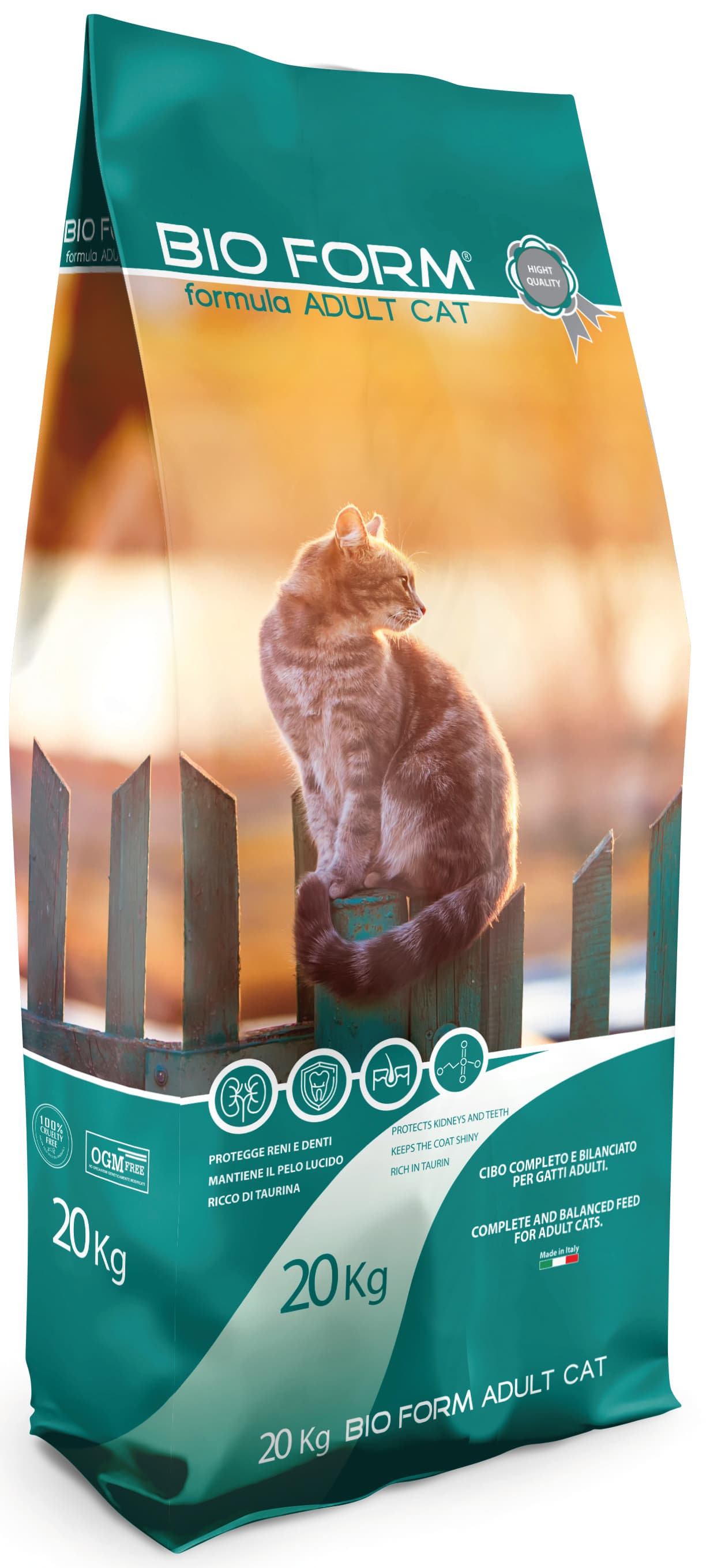 Crocchette per Gatti Cat Adult Mix Proteine Grassi 30 12% Sacco Kg 20 Bio - 2