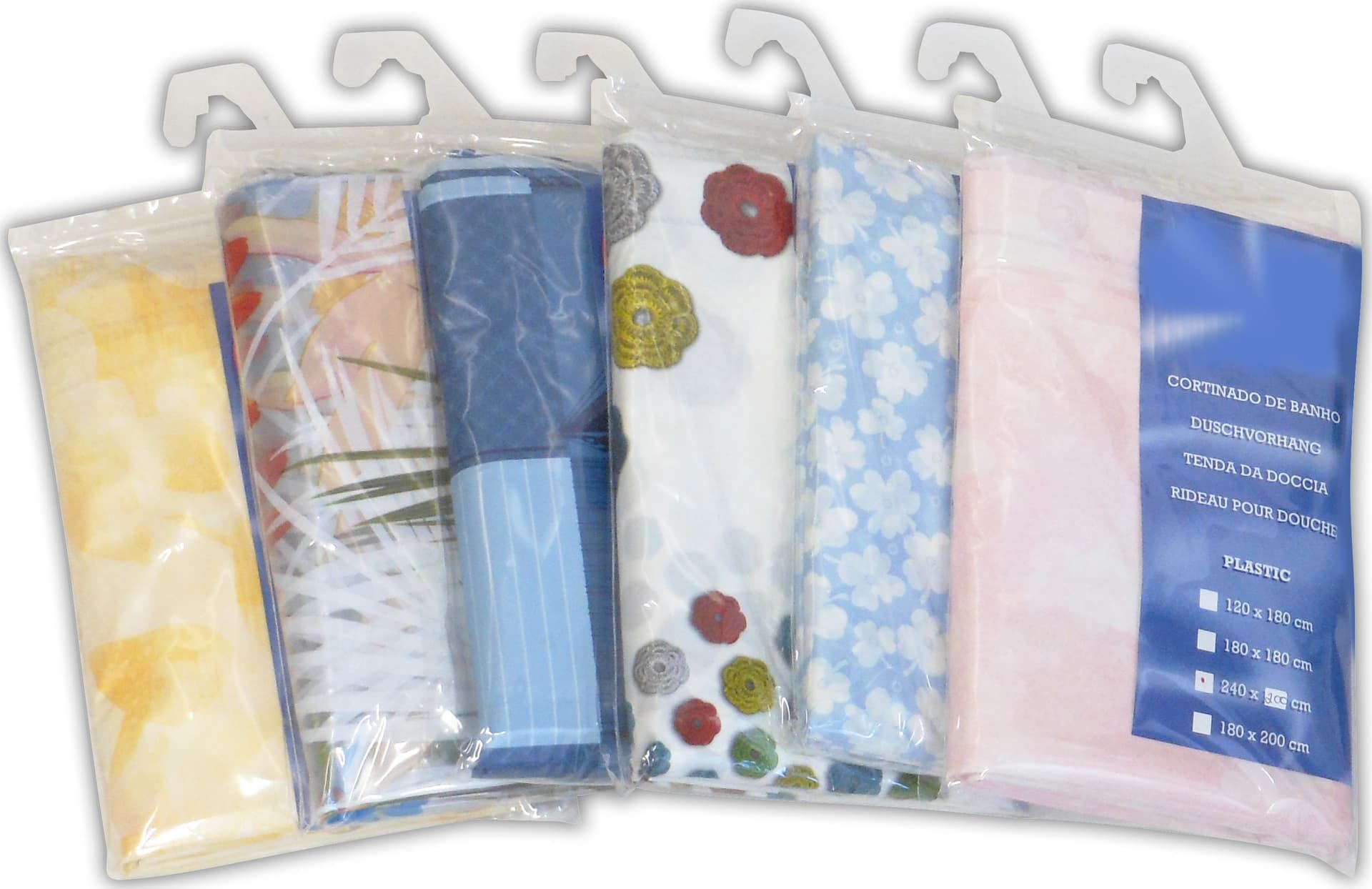 Tenda per Doccia in PVC Box 6 Pezzi. (fantasie Assortite) Cm 240 x 200 H – Bonita