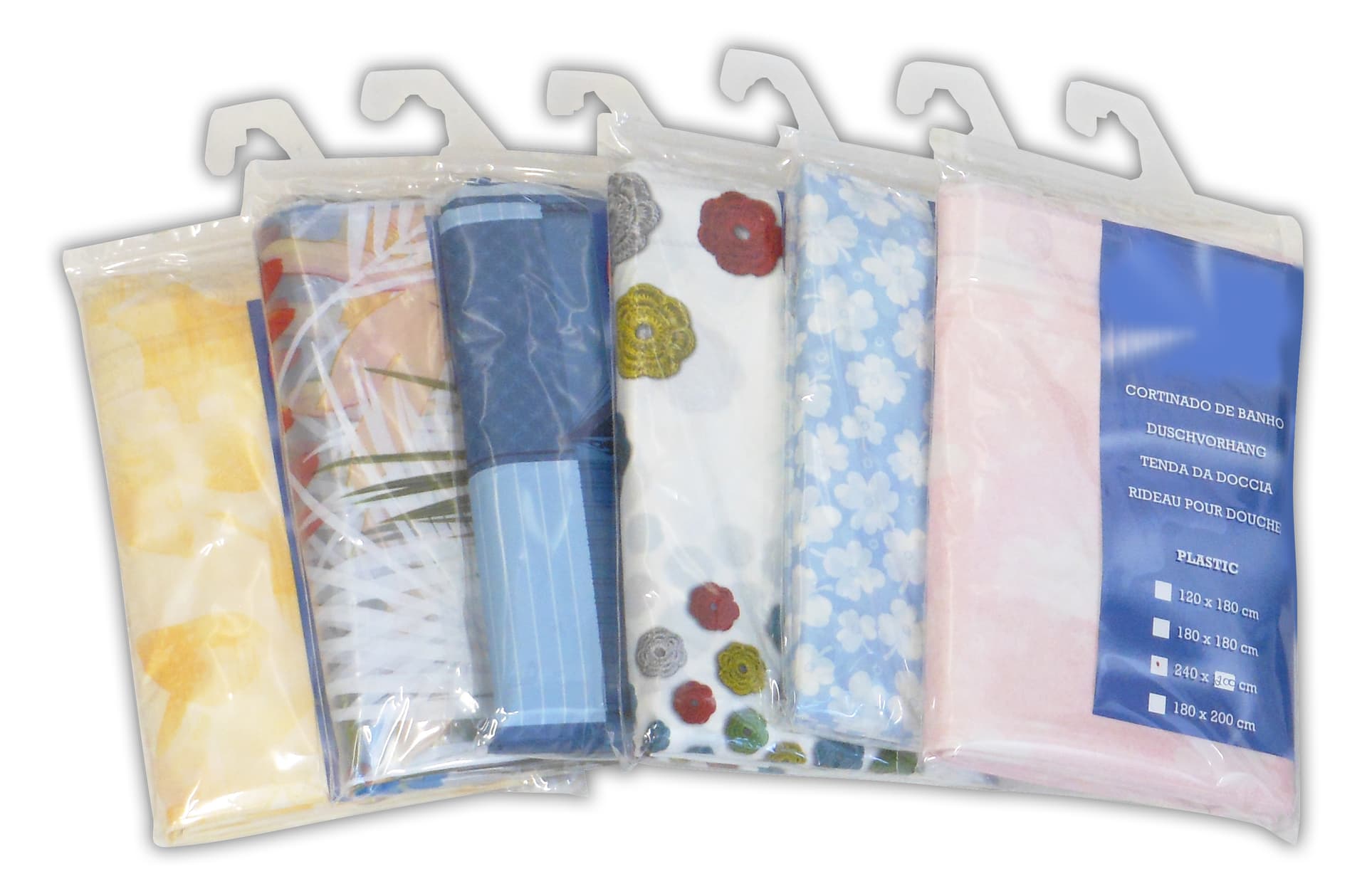 Tenda per Doccia in PVC Box 6 Pezzi. (fantasie Assortite) Cm 240 x 200 H - 2