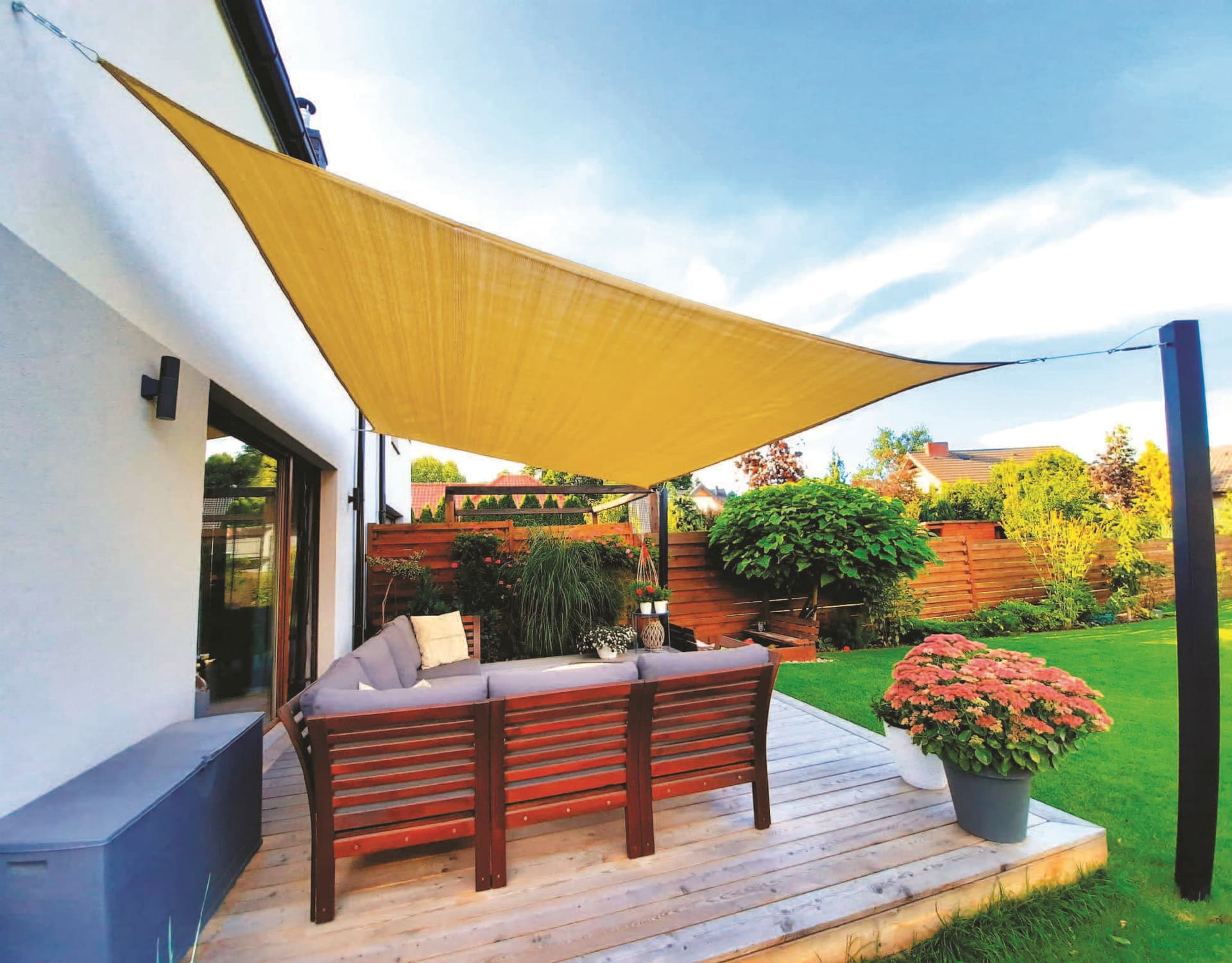 Vela Ombreggiante Rettangolare Colore Beige M 3 x 4 Confine - 2