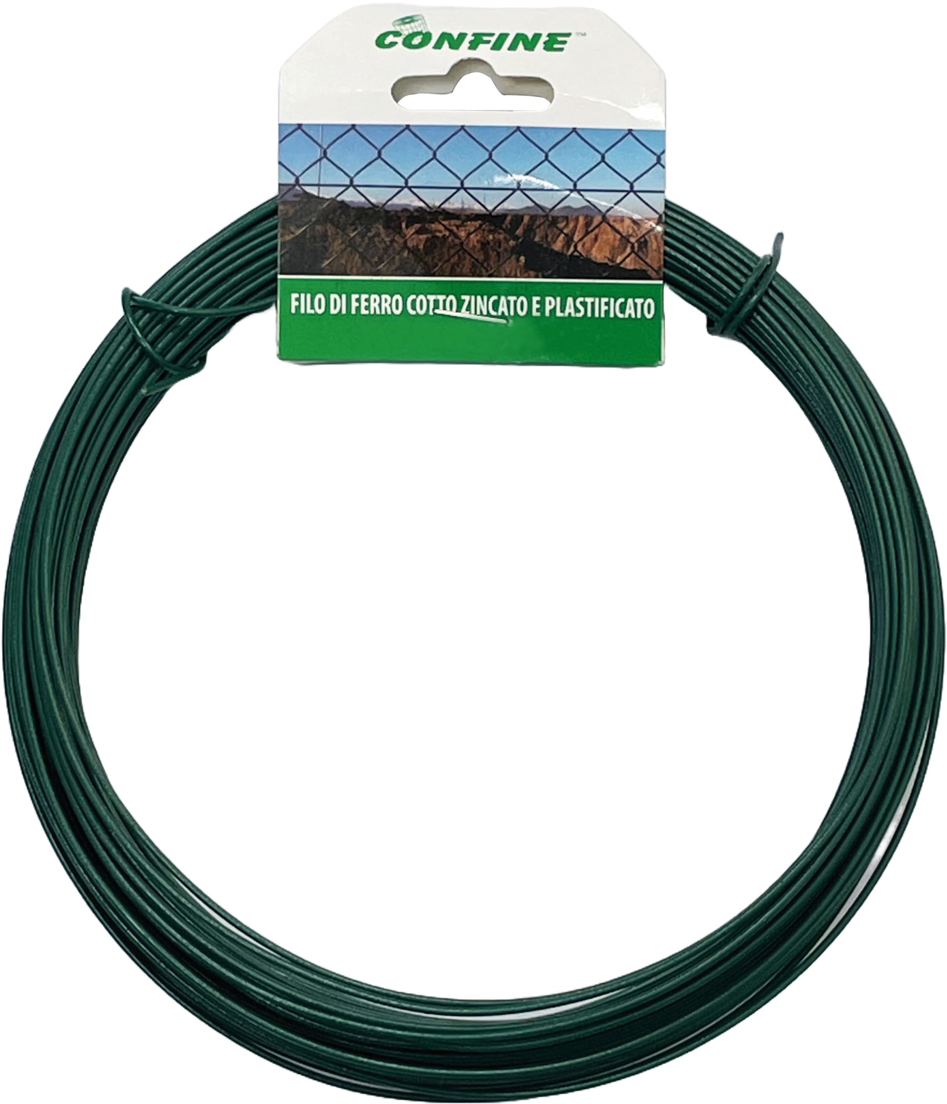 Filo di Ferro Cotto Zincato e Plastificato Ø Filo Mm 2 00 M 12 Confine - 2