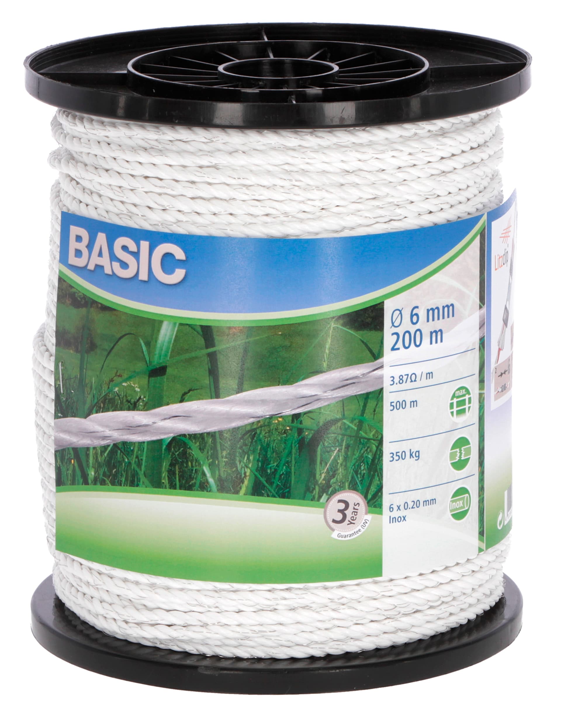 Corda Elettrificata Tondo per Recinto Basic Bianco M 200 Ø Mm 6 Fili 6 - 2