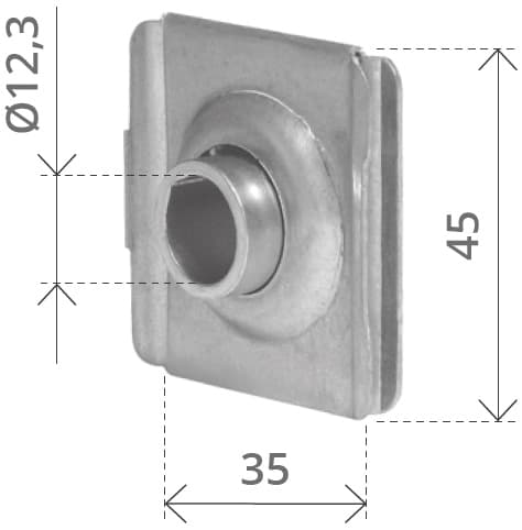 Cuscinetto Quadro Mm 45 Foro Rullino Ø Mm 12 3 - 2