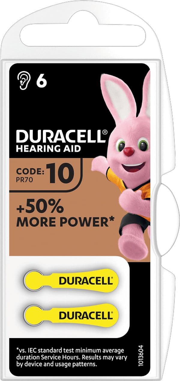 Pila per Apparecchi Acustici 10 6 Pezzi. 10.00 Confezioni Duracell - 2