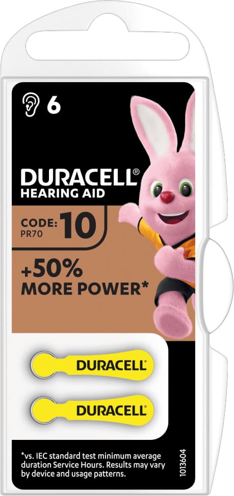 Pila per Apparecchi Acustici 10 6 Pezzi. 10.00 Confezioni Duracell - 2